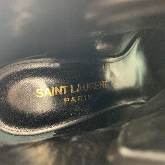 NIB Saint Laurent Paris open toe fringe booties Size 35.5 - Picture 9 of 11